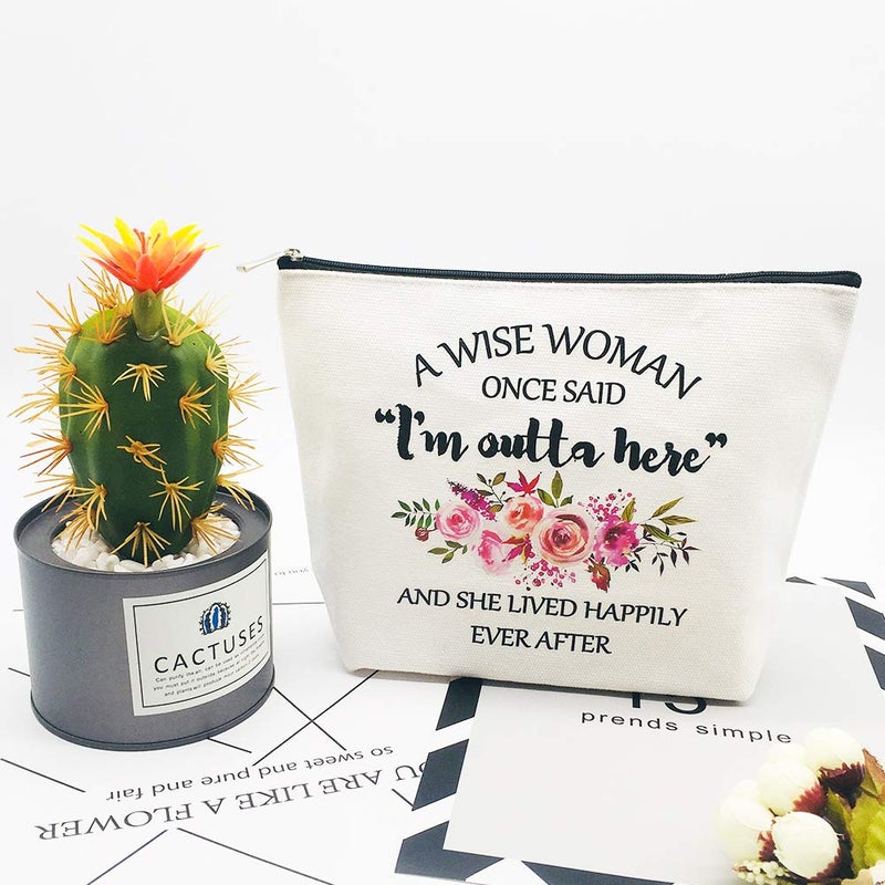 Charmoly Retirement Gifts for Women Best Friends Wife Mom Grandma Coworkers Boss Nurse Teachers Retirees Colleagues Work BFF Bestie Funny Birthday Retired Makeup Bag - Image 5